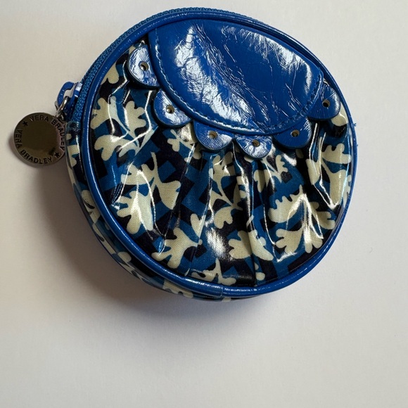 Vera Bradley Frill Blue and White Coin Purse - Picture 2 of 8
